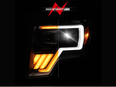 Anzo Black DRL Projector Headlights 111629A | RealTruck