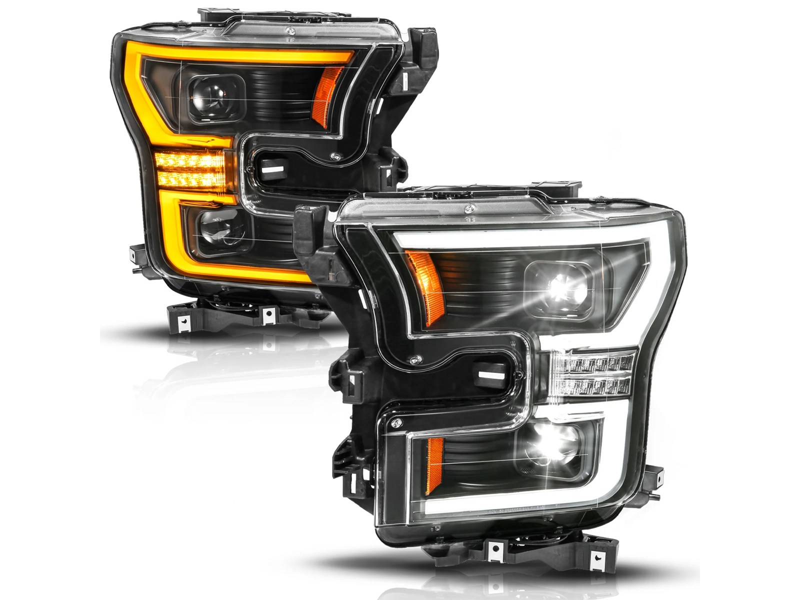 Anzo Black DRL Projector Headlights 111630A | RealTruck