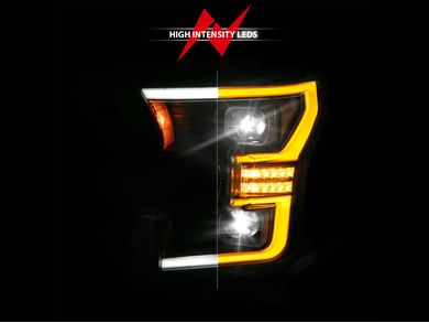 Anzo Black DRL Projector Headlights 111630A | RealTruck