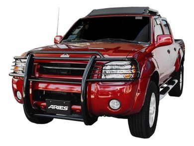Aries Automotive 9044 Black Grille Guard - 1.5" Tube, No-Drill Frame Mount, Pre-Drilled For Lights - Truck & SUV