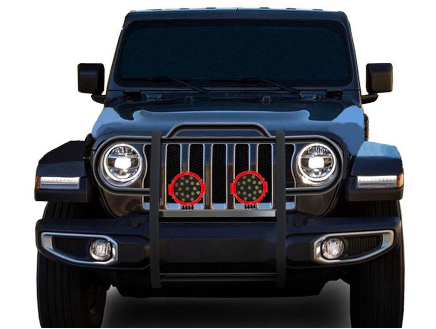 Black Horse Classic Black Grille Guard Kit 17JPJLMAPLR RealTruck