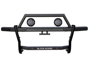 Black Horse Rambler Grille Guard Black Lights Light Bar 01