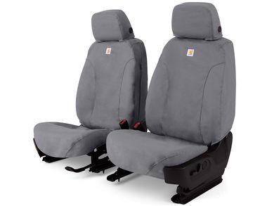 Gray Camo Canvas Seat Covers For Ford F-150 Crew Cab 2022 – Front Pair, 4-Piece Set