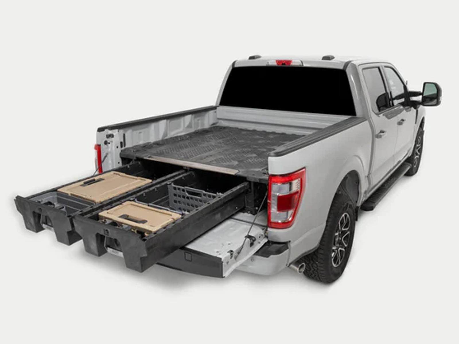 Pick up truck ladder rack w truck tool boxes and drawers - System One  integrated truck equipment: aluminum ladder racks, truck racks, van racks,  truck tool boxes