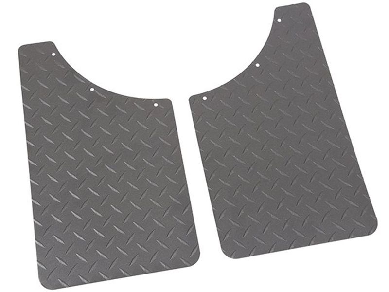 Dee Zee Black Diamond Plate Mud Flaps DZ1808TB | RealTruck