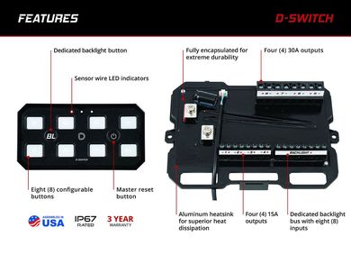 Diode Dynamics D-Switch 8-Channel Switch Panel DD8373 | RealTruck