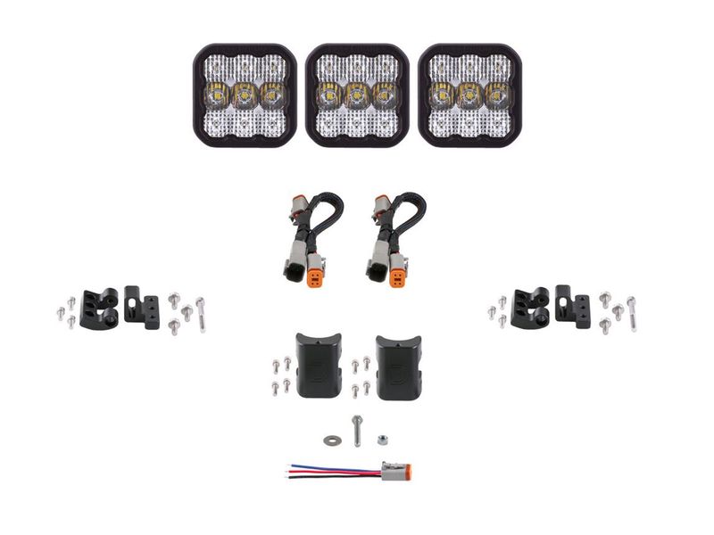 Diode Dynamics SS5 Sport Universal CrossLink 3-Pod Lightbar White Combo | Universal (DD6792) main image 1