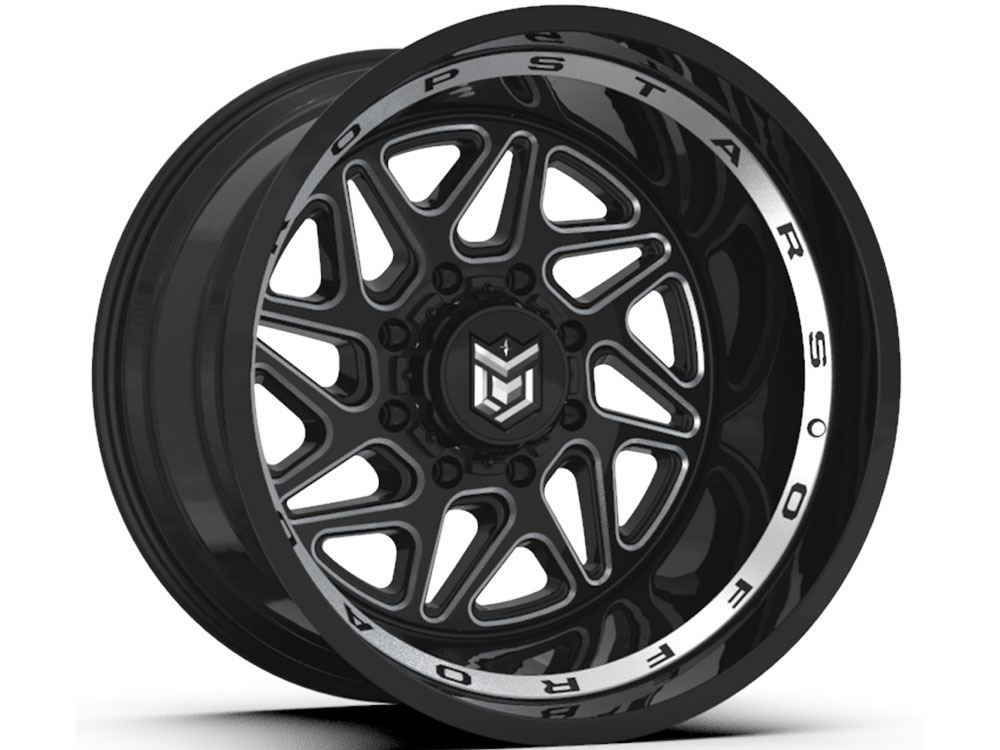 drops Dropstars Milled Gloss Black 657 Wheel 657BM-2448176 | RealTruck