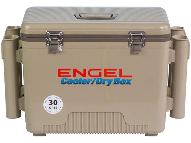 Engel 30 Quart Cooler/Dry Box w/ Rod Holder | RealTruck