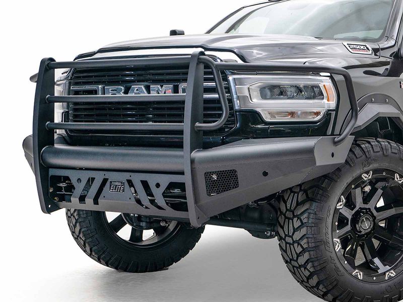 Fab Fours Black Steel Elite Front Bumper w/ Full Guard DR19-Q4460