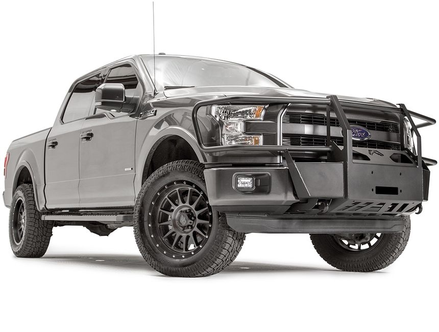 Fab Fours Winch Mount Front Bumper w/ Grille Guard FF15N32701 RealTruck