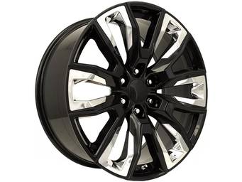 Factory Reproductions Gloss Black & Chrome Inserts FR 207 Wheel