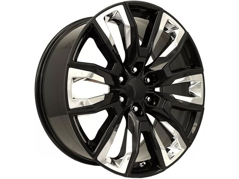 Fr205 Rims Factory Reproductions Gloss Black & Chrome Inserts FR 207 Wheels ...