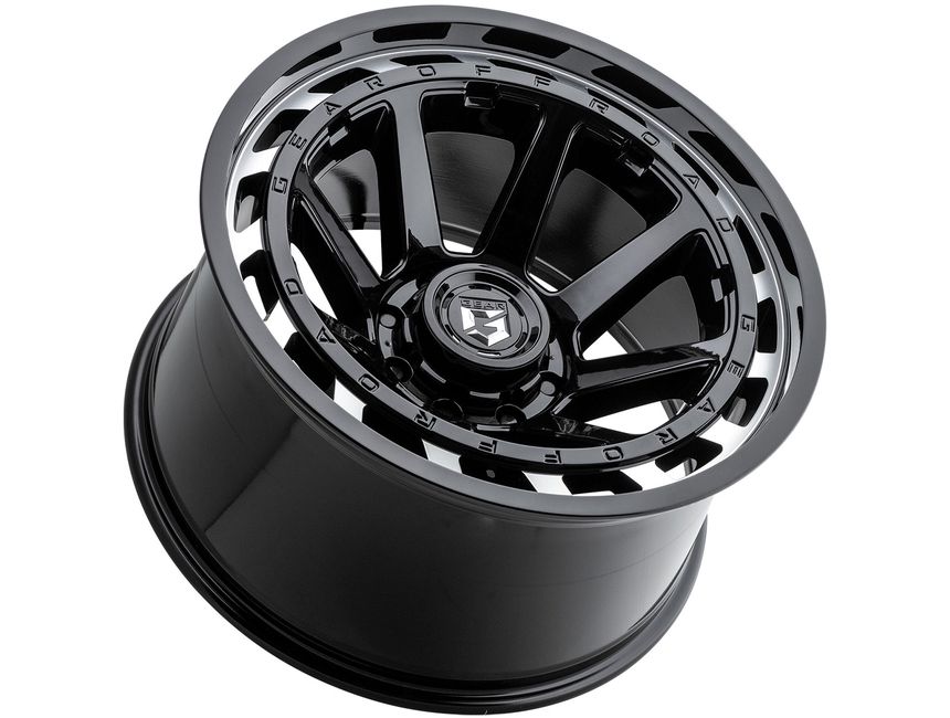 Gear OffRoad Machined Gloss Black Black Hawk Wheels RealTruck