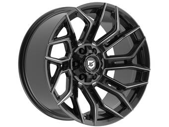 Gear Off-Road Milled Gloss Black Flair Wheel