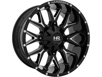 Hardrock Milled Gloss Black Affliction Wheels