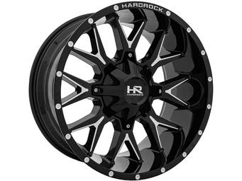 Hardrock Milled Gloss Black Affliction Wheels