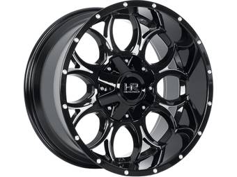 Hardrock Milled Gloss Black Horseshoe Wheel