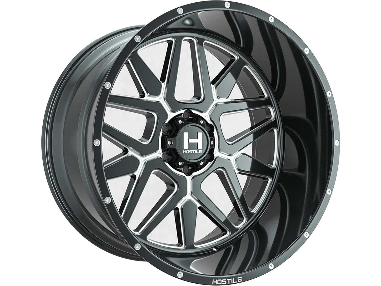Hostile Milled Gloss Black Diablo Wheel H128-2090817050B | RealTruck
