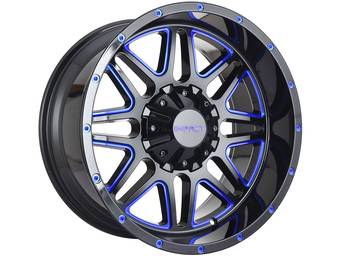 Impact Off-Road Gloss Black & Blue 806 Wheels