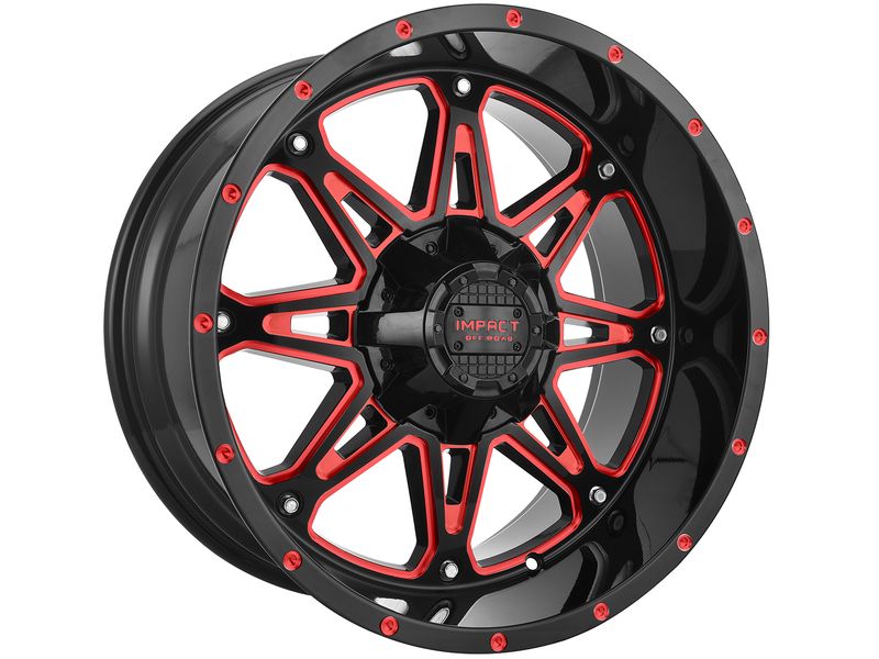 Impact Off-Road Gloss Black & Red 810 Wheels | RealTruck