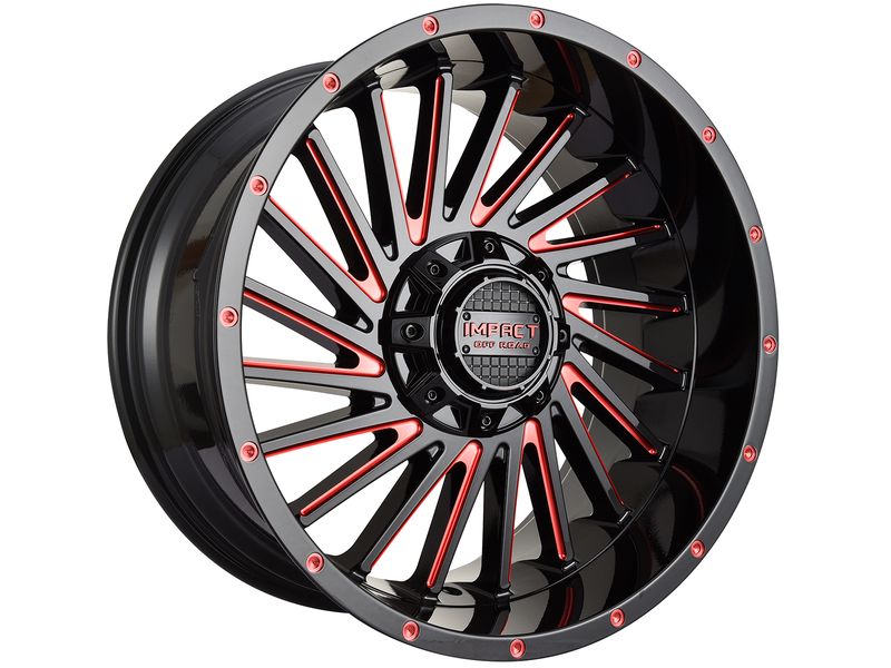 Impact Off-Road Gloss Black & Red 812 Wheels | RealTruck