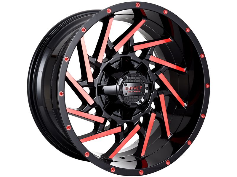 Impact OffRoad Gloss Black & Red 816 Wheels RealTruck