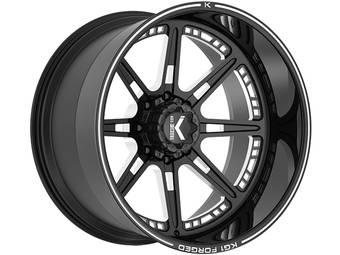 KG1 Forged Milled Gloss Black Compass Wheel