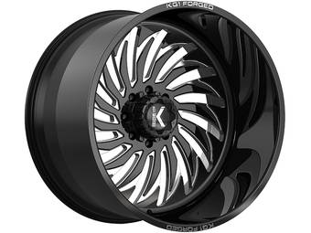 KG1 Forged Milled Gloss Black Hurricane Wheel