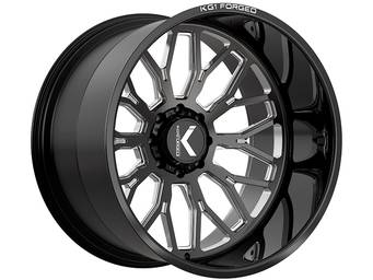KG1 Forged Milled Gloss Black Jacked Wheel