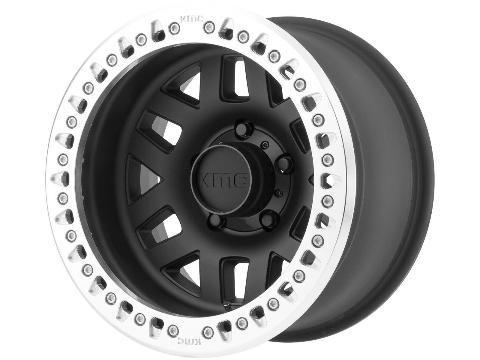 KMC KM229 ビードロックホイール　1本 KMC Matte Black KM229 Machete Crawl Beadlock Wheels | RealTruck
