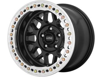 KMC Matte Black KM235 Grenade Crawl Beadlock Wheels