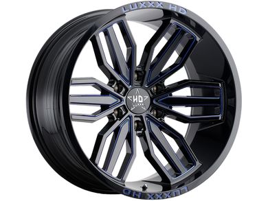 Luxxx HD Gloss Black & Blue LHD21 Wheels | RealTruck