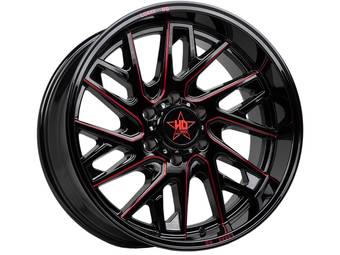 Luxxx HD Gloss Black & Red LHD29 Wheel