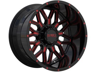 Massiv Off-Road Gloss Black & Red OR-1 Wheels | RealTruck