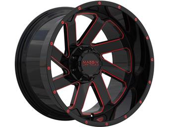 Massiv Off-Road Gloss Black & Red OR-4 Wheels