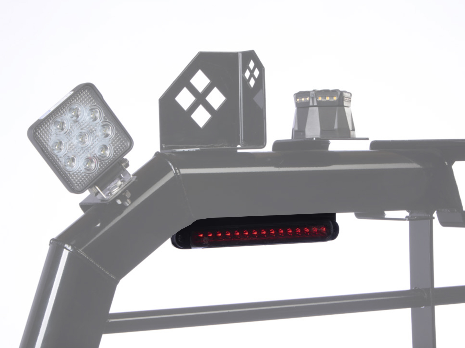 Merritt Stop/Turn/Tail Light & Brackets - Pair - Gloss Black 7252-3