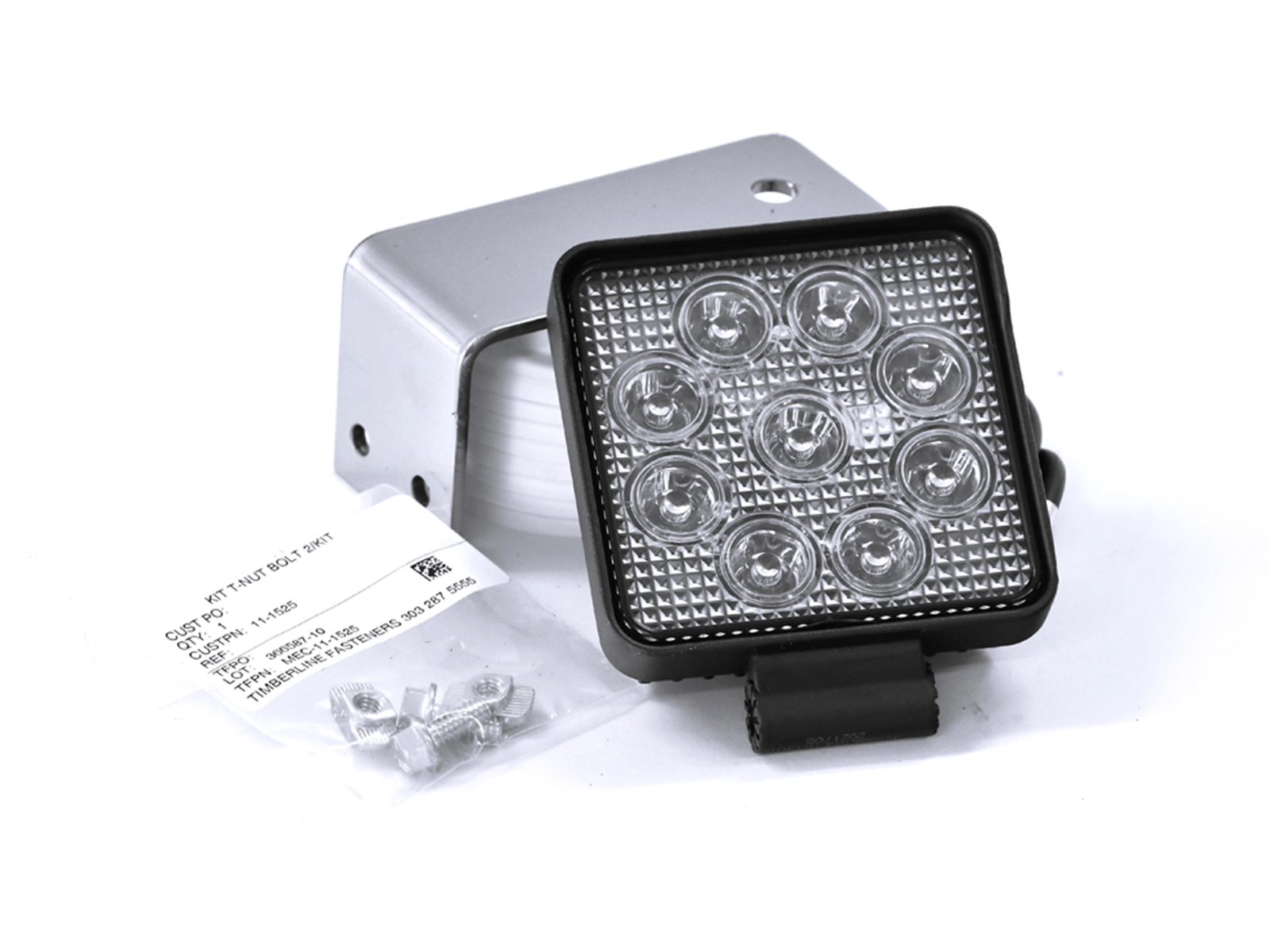 Merritt Top Mount Work Light & Bracket - Gloss Aluminum 7255-2