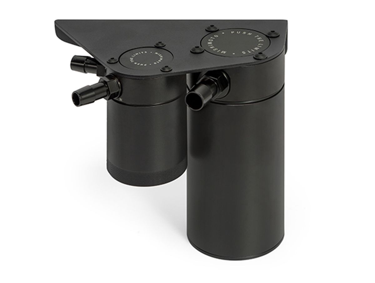 Mishimoto MMBCC-CBTWO-P Oil Catch Can Lucidato - Separatore Olio In Alluminio Billet Con Raccordo AN - Garanzia A Vita