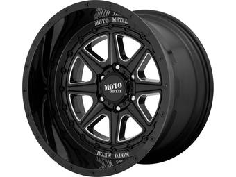 Moto Metal Milled Gloss Black Phantom Wheels