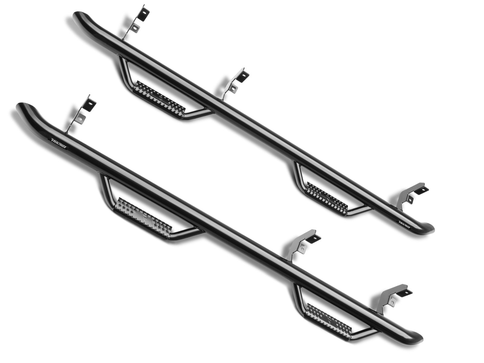 N-Fab Black Cab Length Nerf Bars D1584CC | RealTruck