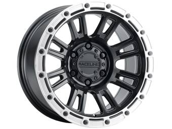 Raceline Matte Black & Silver Compass Wheel