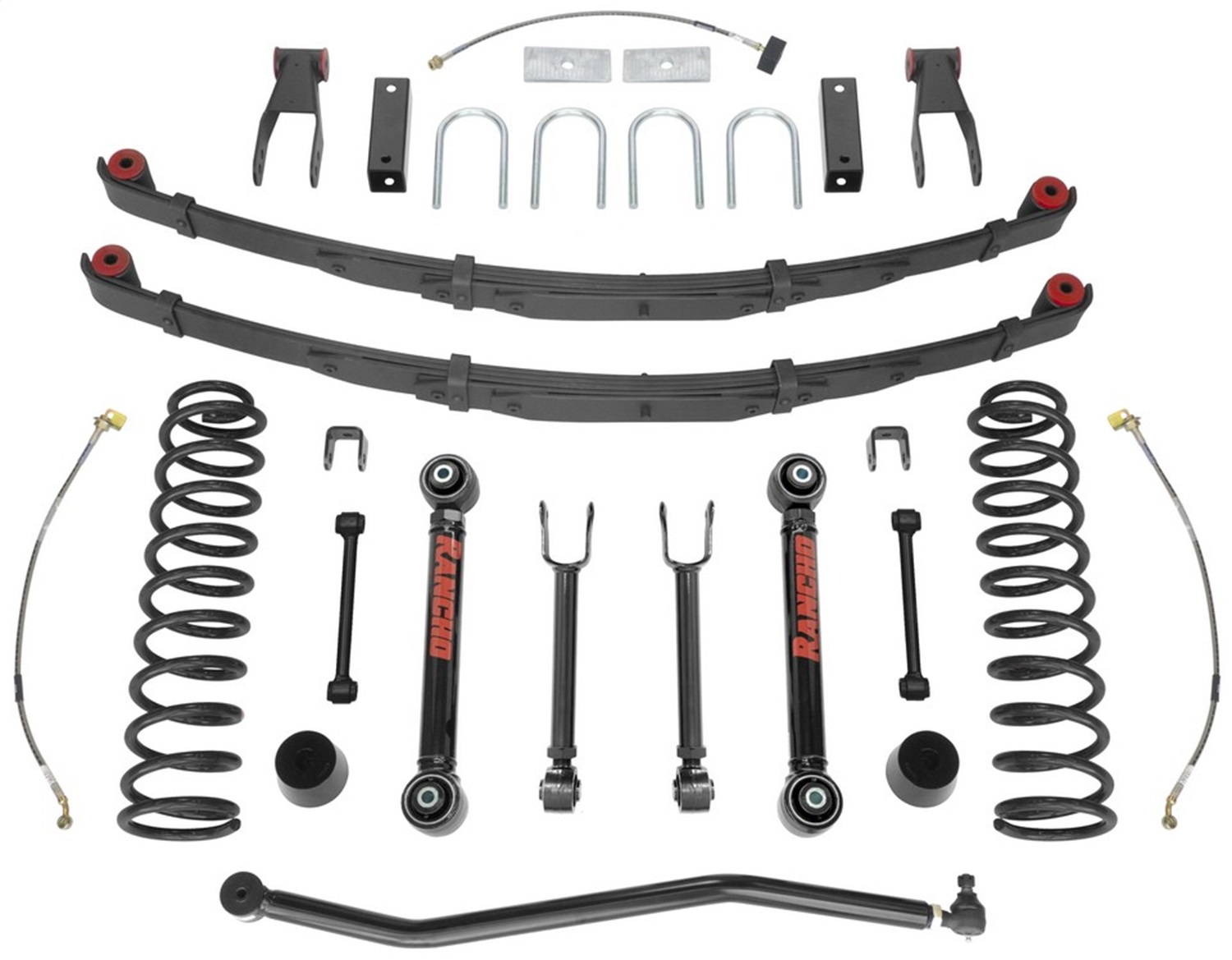 【中古】Ranchoサスペンションキッ［RHK384R］ Jeep JK 4dr Rancho 2in Sport Lift Kit Suspension System wRS9000XL