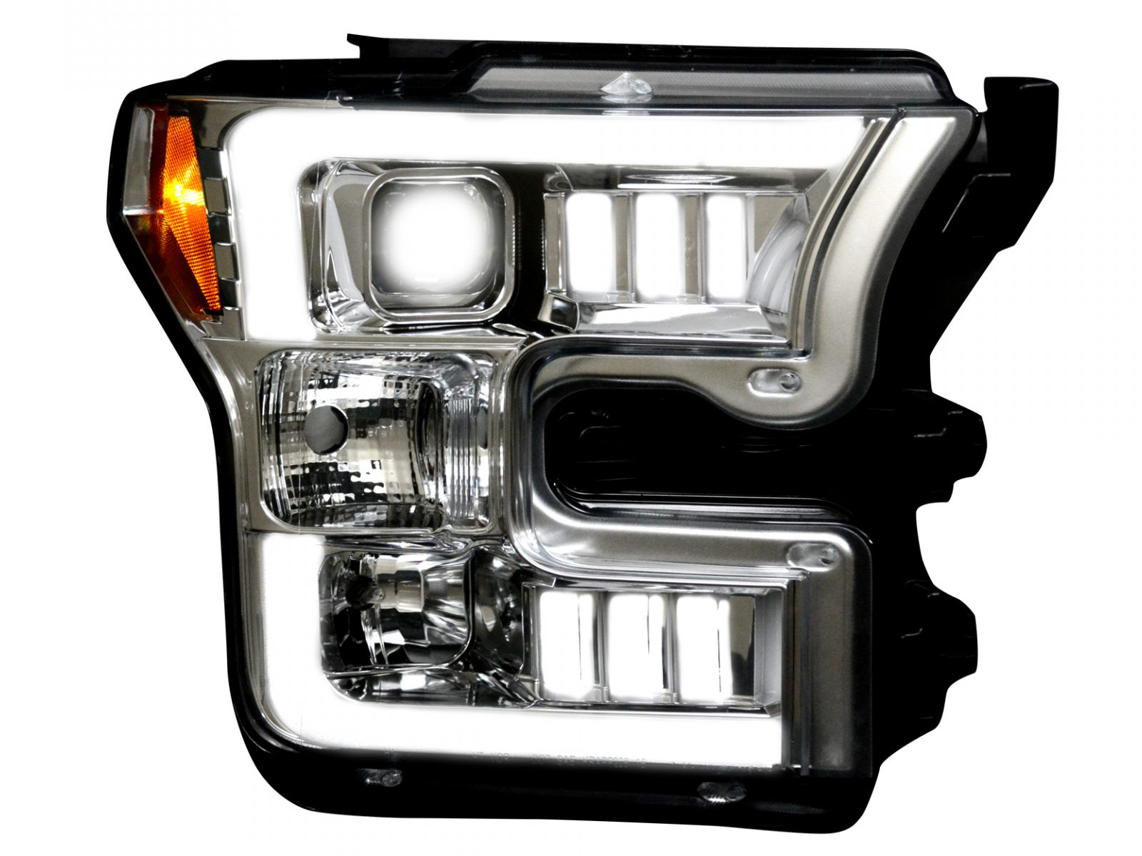Nuvision for 14-16 Jeep Grand Cherokee LED DRL Projector Headlight Lamps Chrome/Clear