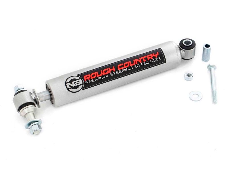thumbnail interactive-video image 1 of Rough Country N3 Single Steering Stabilizer – 0-3" Lift – Fits 88-00 GM K1500 – 8732630 1 of 2
