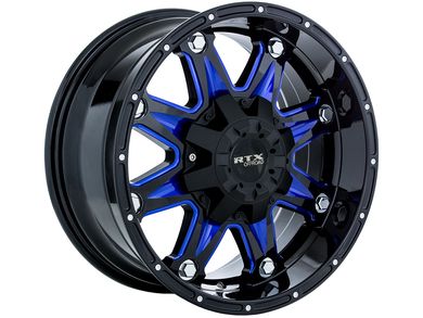 RTX Off-Road Black & Blue Spine Wheel 081863 | RealTruck