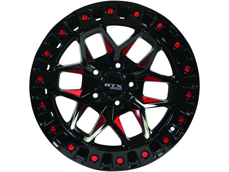 RTW-082931 RTX Off-Road Black & Red Zion Wheel | RealTruck