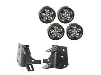 Rugged Ridge A-Pillar Round LED Light Kit