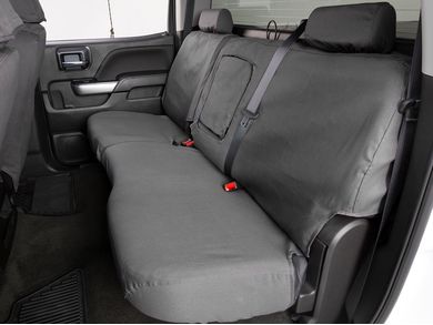 Covercraft SeatSaver Front Row Custom Fit Seat Cover for Select Cadillac Escalade Models Polycotton Misty Grey 