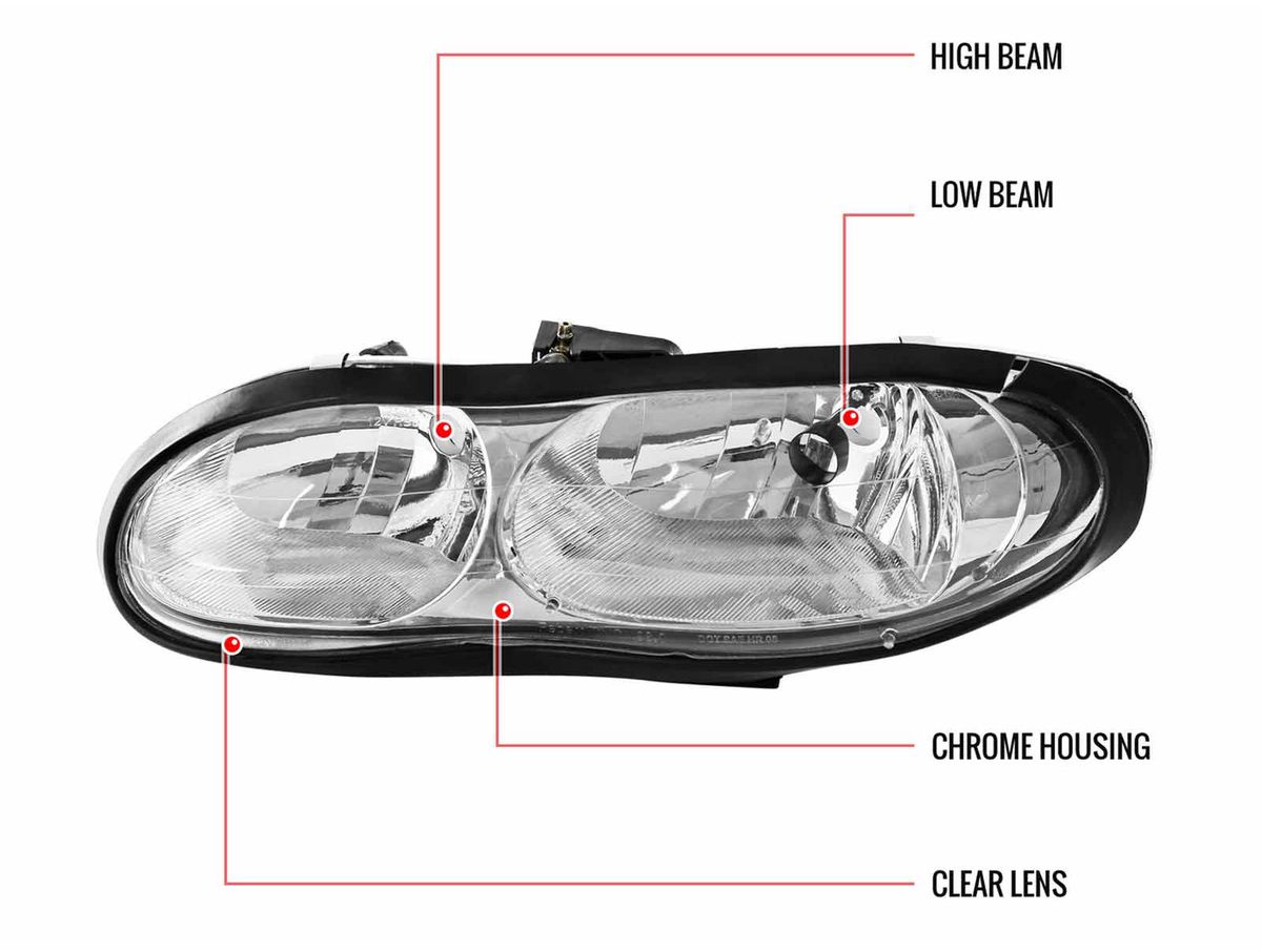 SPEC-D Chrome Crystal Headlights LH-CMR98-RS | RealTruck